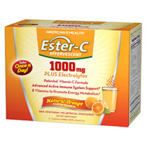 Ester-C Effervescent Powder, Natural Orange Flavor, 21 Packets, American Health