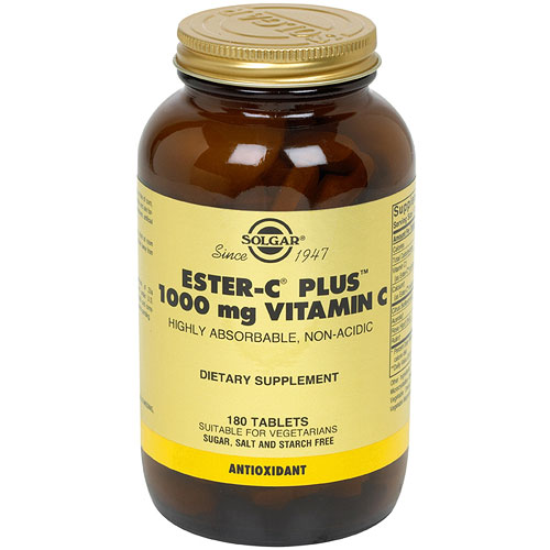 Solgar Ester-C Plus 1000 mg Vitamin C (Ester-C Ascorbate Complex), 180 Tablets, Solgar