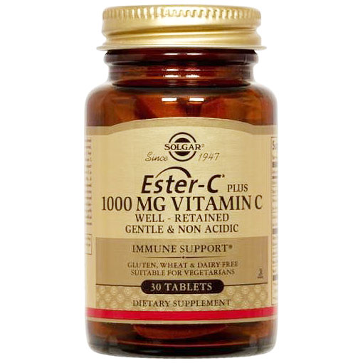 Solgar Ester-C Plus 1000 mg Vitamin C (Ester-C Ascorbate Complex), 60 Tablets, Solgar