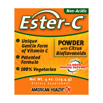 American Health Ester-C Powder with Citrus Bioflavonoids Vegetarian, 4 oz, American Health