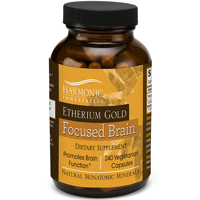 Etherium Gold, Focused Brain, 240 Vegetarian Capsules, Harmonic Innerprizes