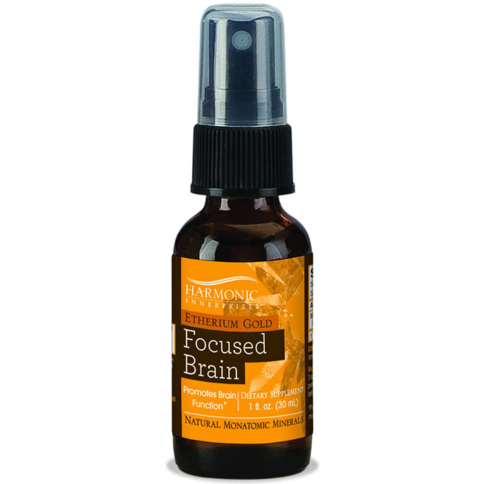 Etherium Gold Mineral Essence Spray, Focused Brain, 1 oz, Harmonic Innerprizes