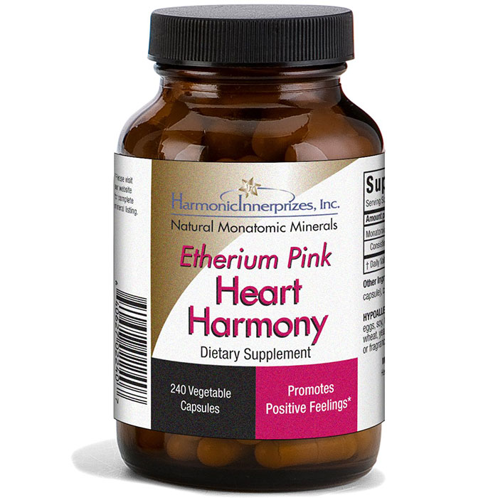 Etherium Pink, Heart Harmony, 240 Vegetarian Capsules, Harmonic Innerprizes