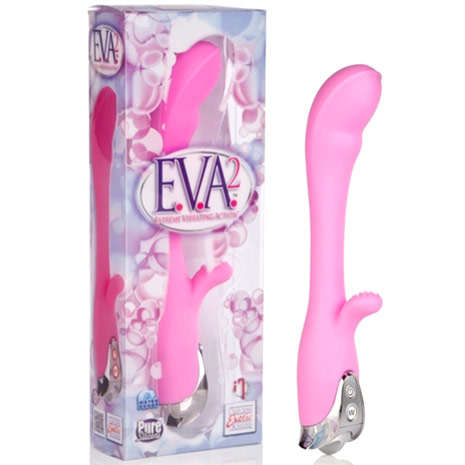 California Exotic Novelties E.V.A. 2 Extreme Vibrating Action Rabbit Vibrator, Pink, California Exotic Novelties