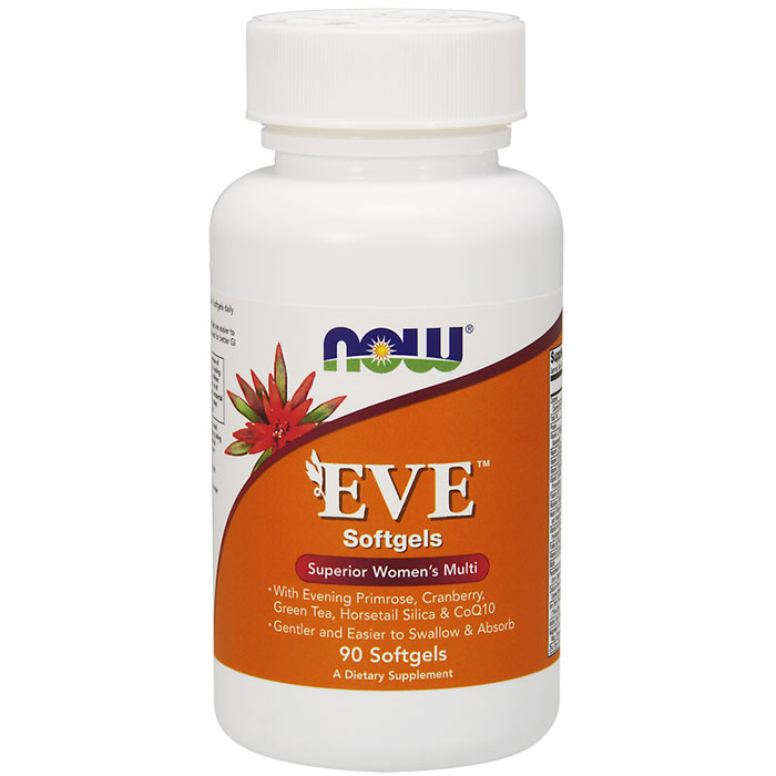 Eve Womens Multiple Vitamin Softgels, Easier to Swallow, 90 Softgels, NOW Foods