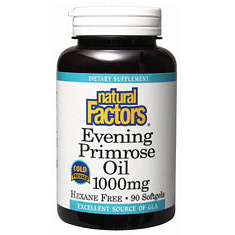 Natural Factors Evening Primrose Oil 1000mg 90 Softgels, Natural Factors