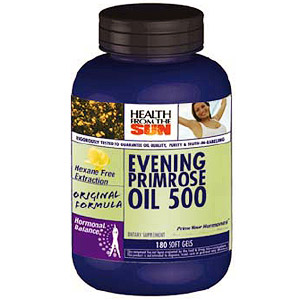 Evening Primrose Oil 500 mg Hexane Free, 180 softgels, Health From The Sun