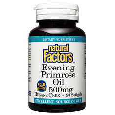 Natural Factors Evening Primrose Oil 500mg 180 Softgels, Natural Factors
