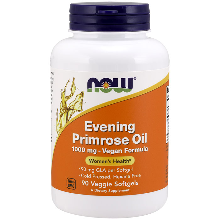Evening Primrose Oil 1000 mg Vegan Formula, 90 Veggie Softgels, NOW Foods