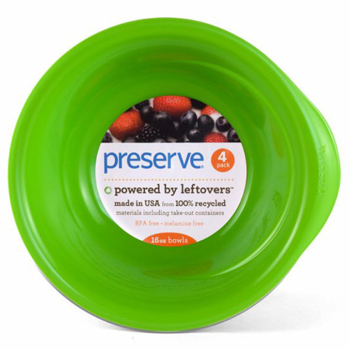 Preserve Everyday Bowls, Apple Green, 16 oz x 4 Pack, Preserve