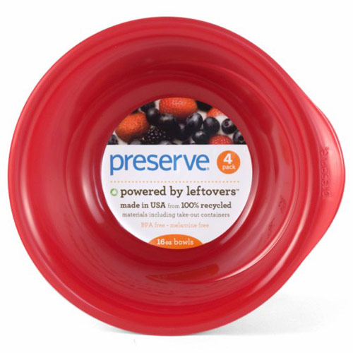 Preserve Everyday Bowls, Pepper Red, 16 oz x 4 Pack, Preserve