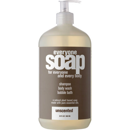 EO Products Everyone Liquid Soap - Unscented (Shampoo, Body Wash, Bubble Bath), 32 oz