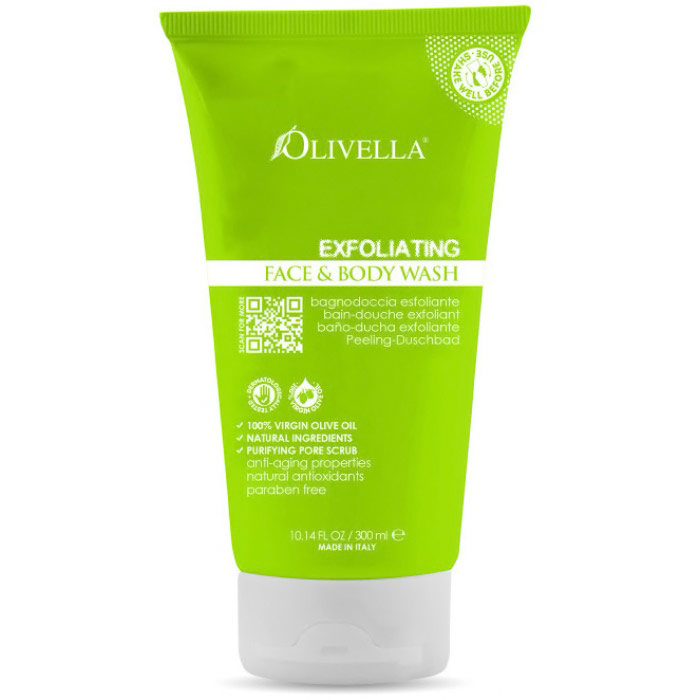 Exfoliating Face & Body Wash, 10.14 oz, Olivella