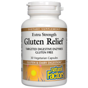 Extra Strength Gluten Relief, 30 Vegetarian Capsules, Natural Factors