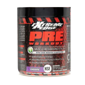Extreme Edge Pre Workout Formula, Vigorous Grape Flavor, 0.66 lb, Bluebonnet Nutrition