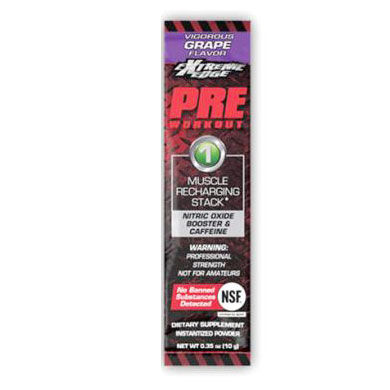Extreme Edge PreWorkout Formula, Vigorous Grape Flavor, 10 g x 20 Packets, Bluebonnet Nutrition