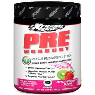 Extreme Edge Pre Workout Formula, Strawberry Kiwi Flavor, 1.32 lb, Bluebonnet Nutrition