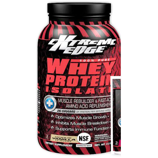 Extreme Edge Whey Protein Isolate Powder, Vicious Vanilla Flavor, 2.2 lb, Bluebonnet Nutrition