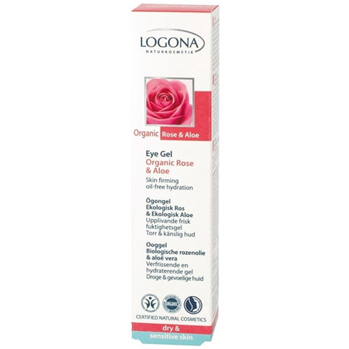 Eye Gel, Organic Rose & Aloe, 0.5 oz, Logona Naturkosmetik