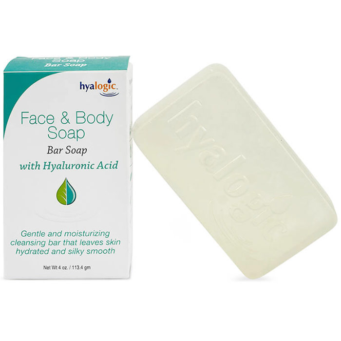 Face & Body Bar Soap, with Hyaluronic Acid, 4 oz, Hyalogic