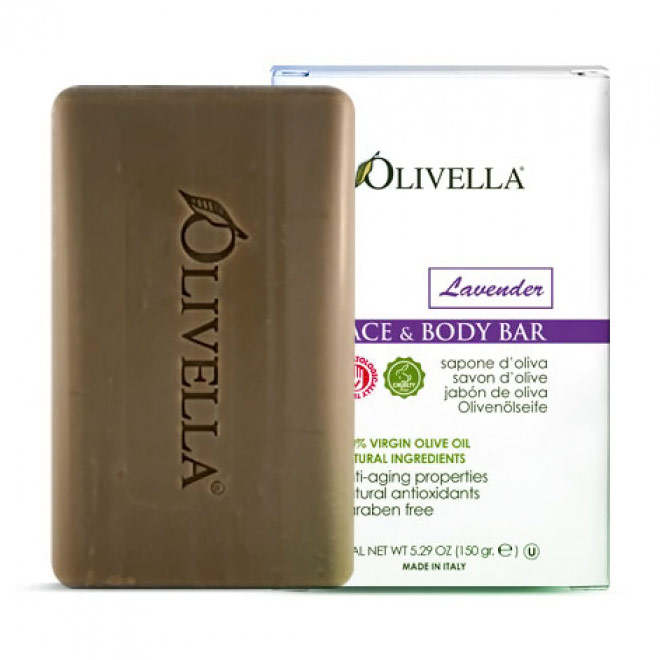 Face & Body Bar Soap - Lavender, 5.29 oz, Olivella