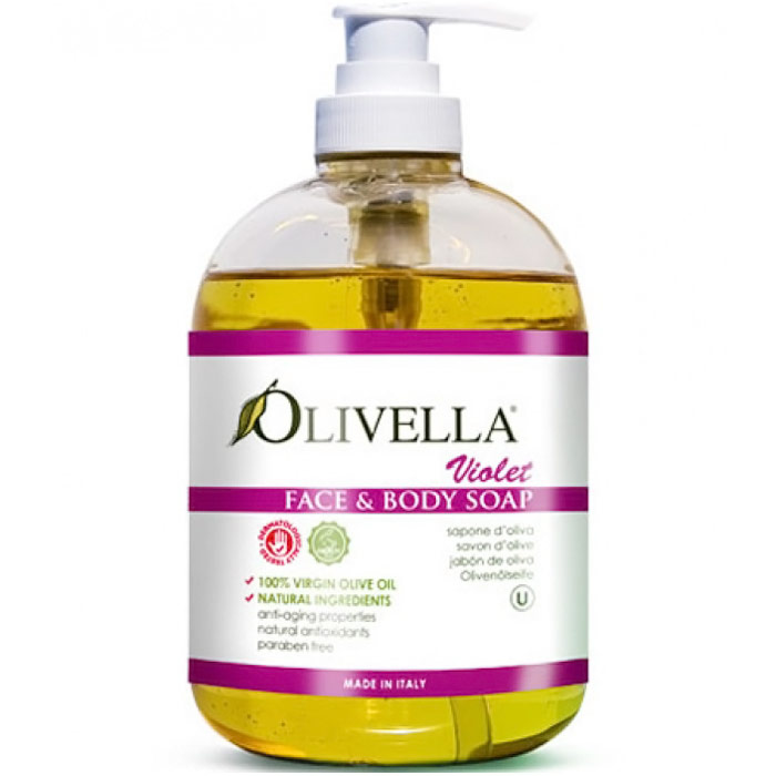 Face & Body Liquid Soap - Violet, 16.9 oz, Olivella