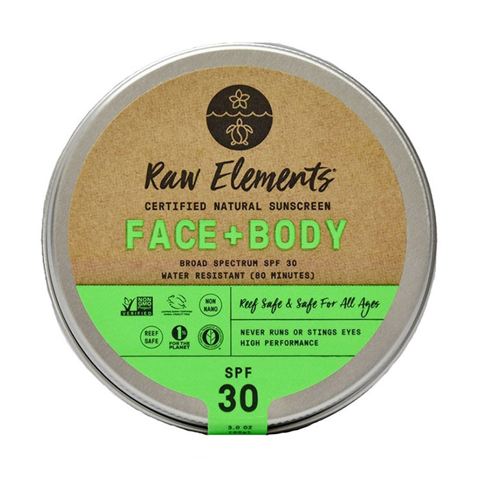 Face + Body Sunscreen Lotion SPF 30+, 3 oz, Raw Elements