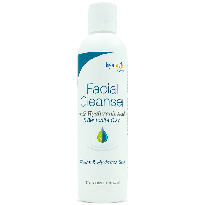 Facial Cleanser with Hyaluronic Acid & Bentonite Clay, 8 oz, Hyalogic