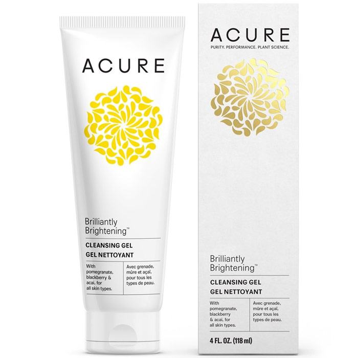 Acure Brilliantly Brightening Facial Cleansing Gel, 4 oz