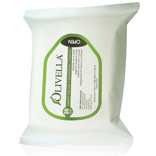Daily Facial Cleansing Tissues, 30 Tissues, Olivella