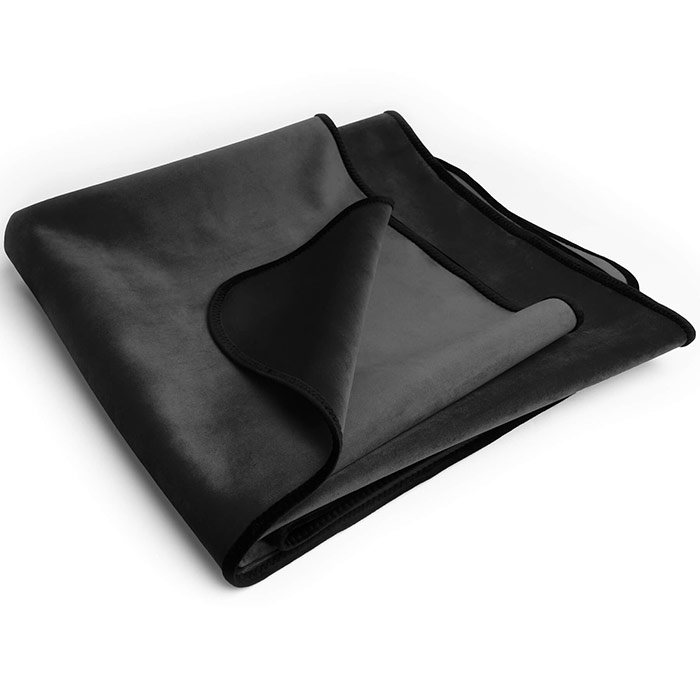 Fascinator Throw - Moisture-proof Sensual Blanket, Travel Size, Microvelvet Black, Liberator Bedroom Adventure Gear