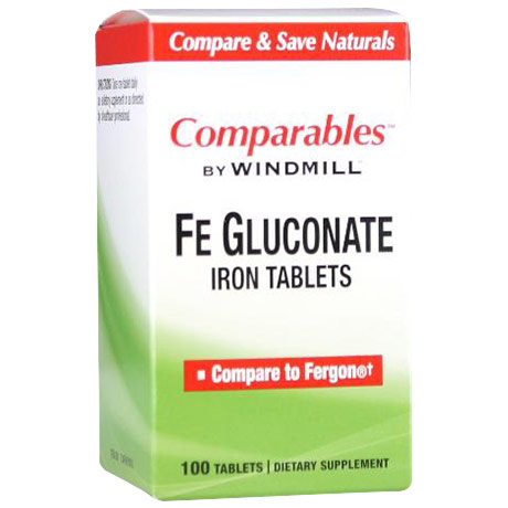 Fe Gluconate Iron Tablet, 100 Tablets, Windmill Health Products