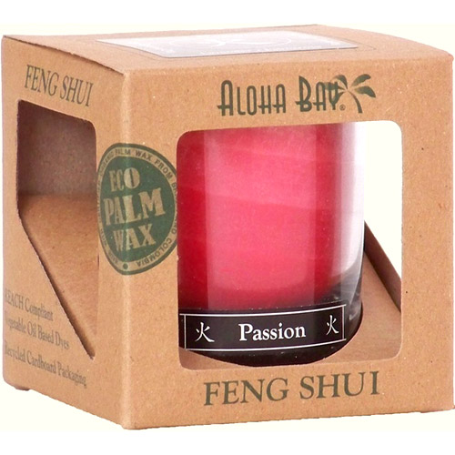 Feng Shui Jar Candle in Gift Box, with Pure Essential Oils, Fire Passion (Red), 2.5 oz, Aloha Bay