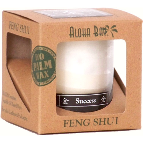 Feng Shui Jar Candle in Gift Box, with Pure Essential Oils, Metal Success (Ivory), 2.5 oz, Aloha Bay