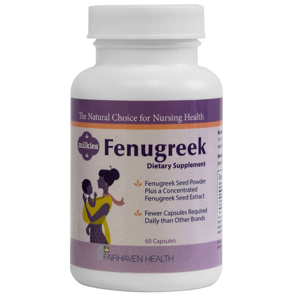 Milkies Fenugreek for Breastfeeding Mothers, 60 Capsules, Fairhaven Health