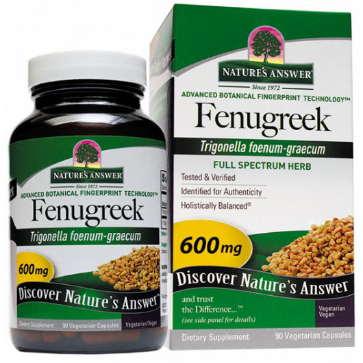 Fenugreek Seed, 90 Vegetarian Capsules, Natures Answer