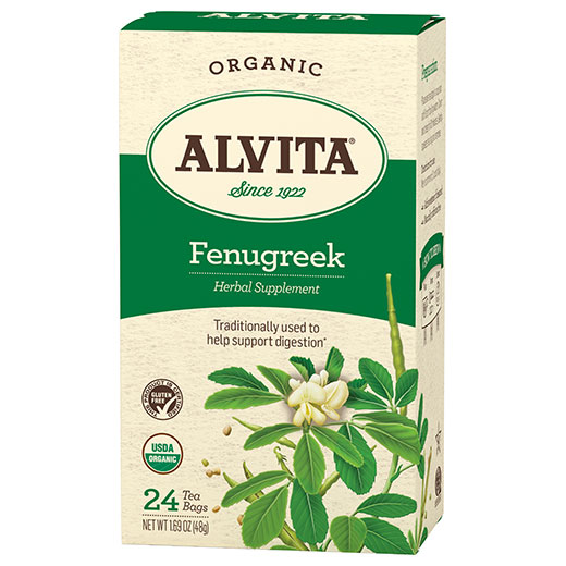 Fenugreek Seed Tea Organic, 24 Tea Bags, Alvita Tea