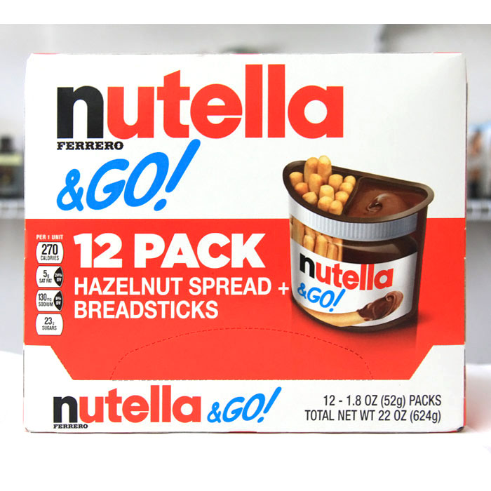Ferrero Nutella & Go Hazelnut Spread + Breadsticks, 12 Pack