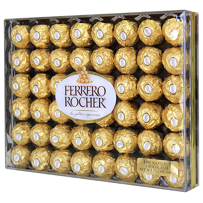 Ferrero Rocher Diamond Gift Box, Fine Hazelnut Chocolates, 48 Pieces (600 g)