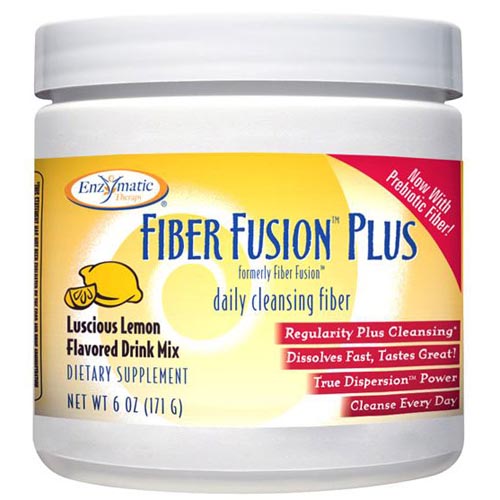 Enzymatic Therapy Fiber Fusion Plus Drink Mix, Luscious Lemon, 6 oz, Enzymatic Therapy