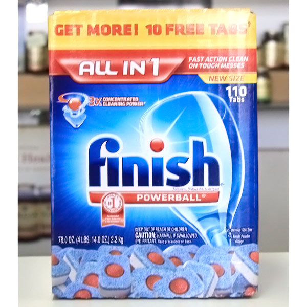 Finish All-In-One Dishwasher Detergent Powerball Tabs, 110 ct, Finish Dishwashing Products