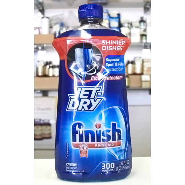 Finish Jet-Dry Dishwasher Rinse Aid, 32 oz, Finish Dishwashing Products