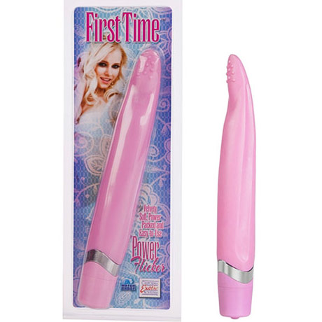 First Time Power Flicker Massager Vibrator, Pink, California Exotic Novelties