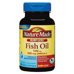 Fish Oil 1200 mg, Burp-Less, 200 Softgels, Nature Made
