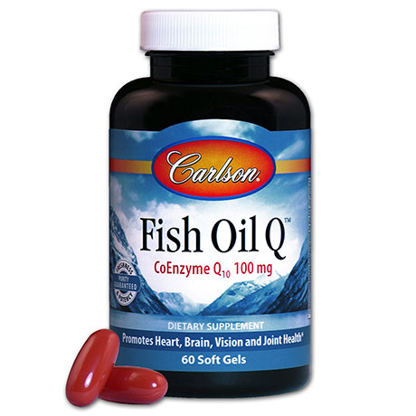 Fish Oil Q 100 mg, With CoQ10, 120 Softgels, Carlson Labs
