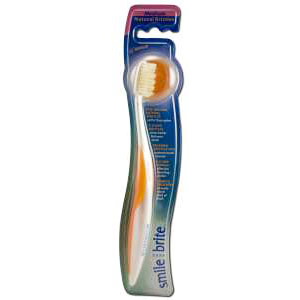 Smile Brite Fixed Head Natural Toothbrush, V-Wave Medium, Smile Brite