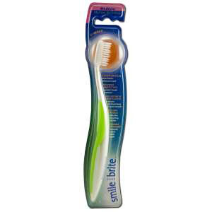 Fixed Head Nylon Toothbrush, V-Wave Medium, Smile Brite