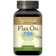 Spectrum Essentials Organic Flax Oil, 1000 mg, 250 Softgels, Spectrum Essentials