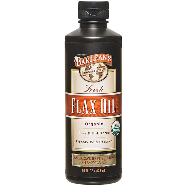 Flax Oil Liquid, Organic, 16 oz, Barleans Organic Oils