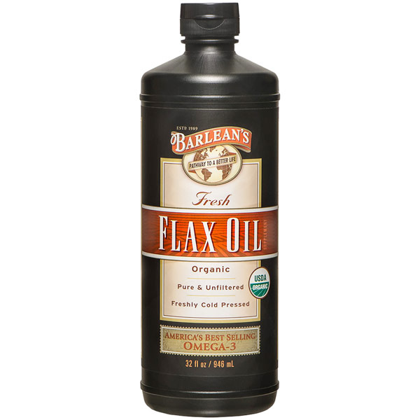 Flax Oil Liquid, Organic, 32 oz, Barleans Organic Oils